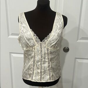 New York & Company Cream Lace Camisole